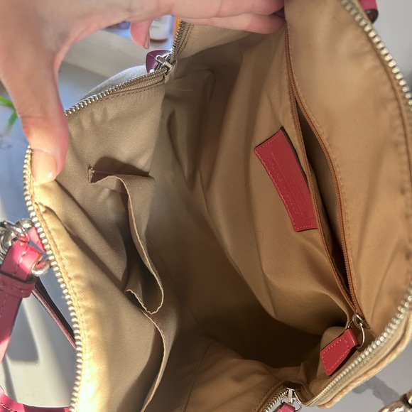 COACH Tan bag with light pink leather trim. PERFECT condition - Picture 3 of 5